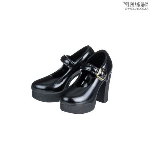 Obitsu Doll Shoes OBS 014 Heel Strap Shoes Black