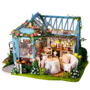 1/24 DIY Dollhouse Miniature Roombox  Rose Garden Tea House